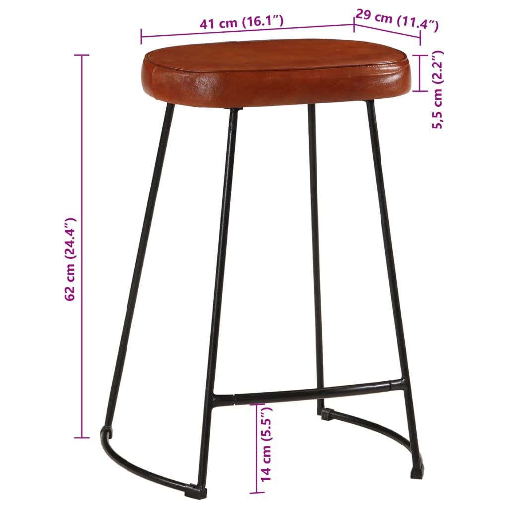 vidaXL Tabourets de bar lot de 2 marron foncé 41x29x62 cm