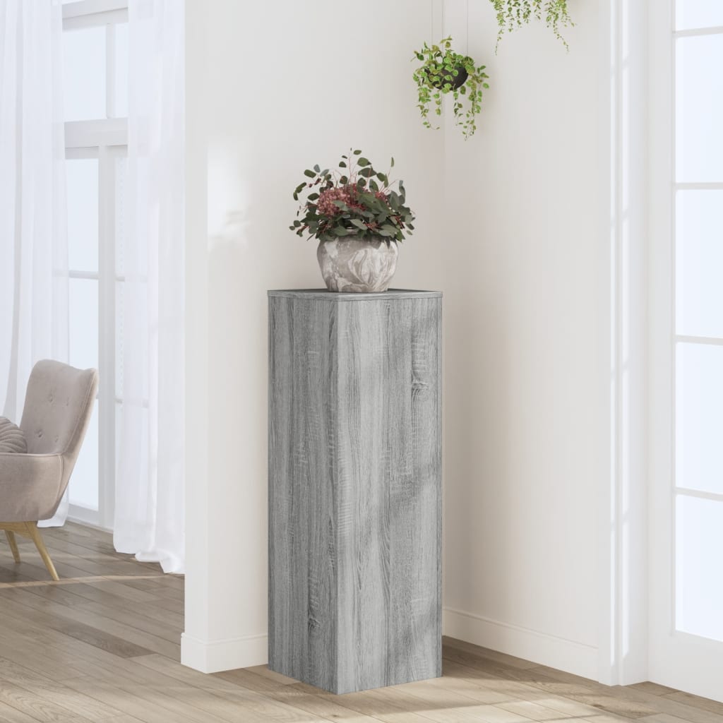 vidaXL Support pour plantes sonoma gris 33x33x100 cm bois d'ingénierie