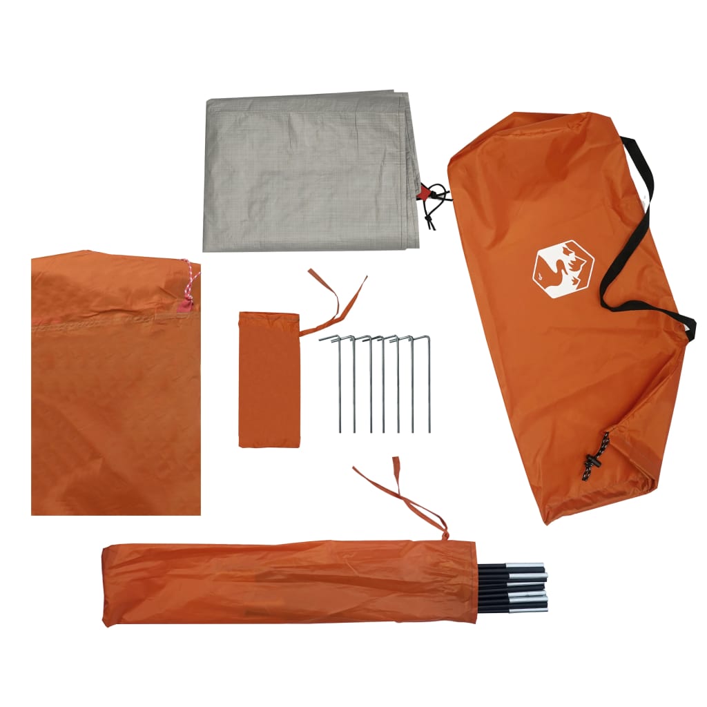 vidaXL Tente de camping à dôme 2 personnes orange imperméable