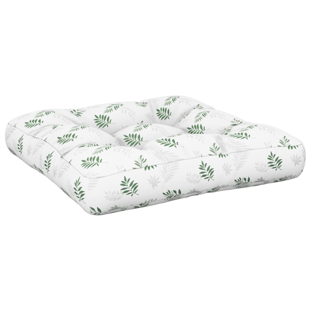 vidaXL Coussin de palette motif de feuilles 50x50x12 cm tissu