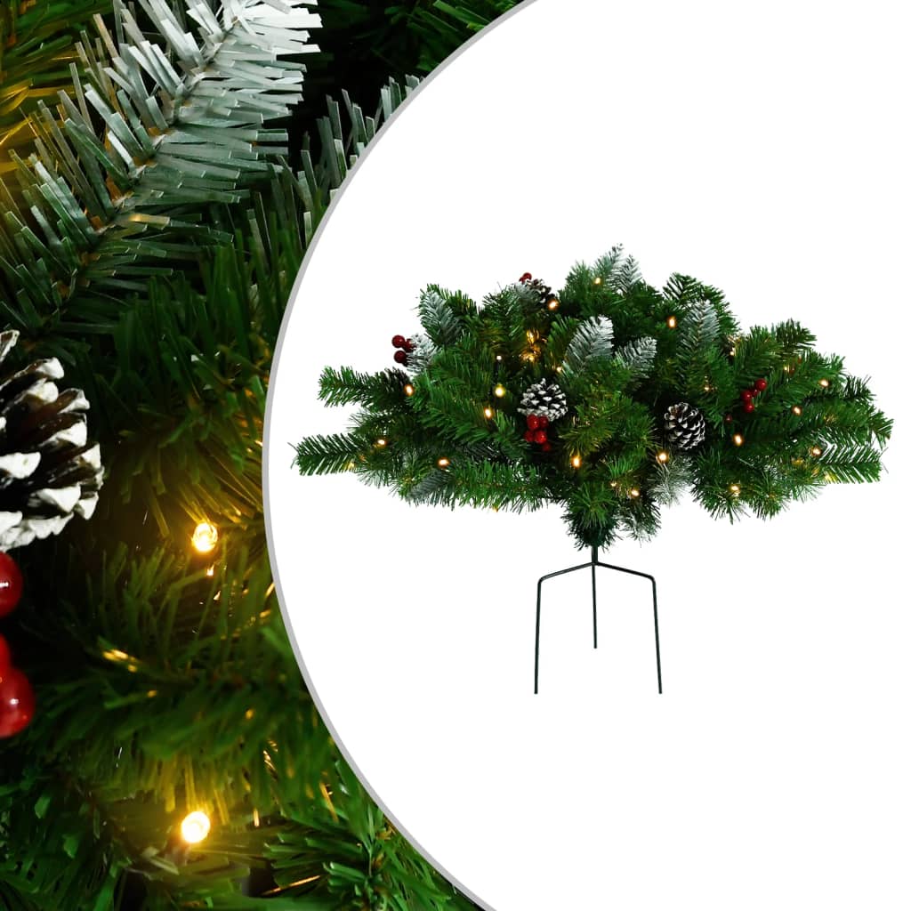 vidaXL Arbre de Noël artificiel pré-éclairé d'allée vert 40 cm PVC