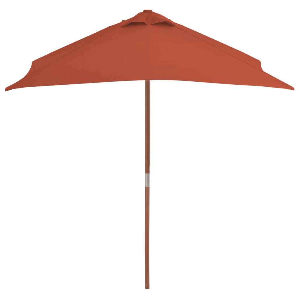 vidaXL Parasol d'extérieur avec mât en bois 150x200 cm Terre cuite