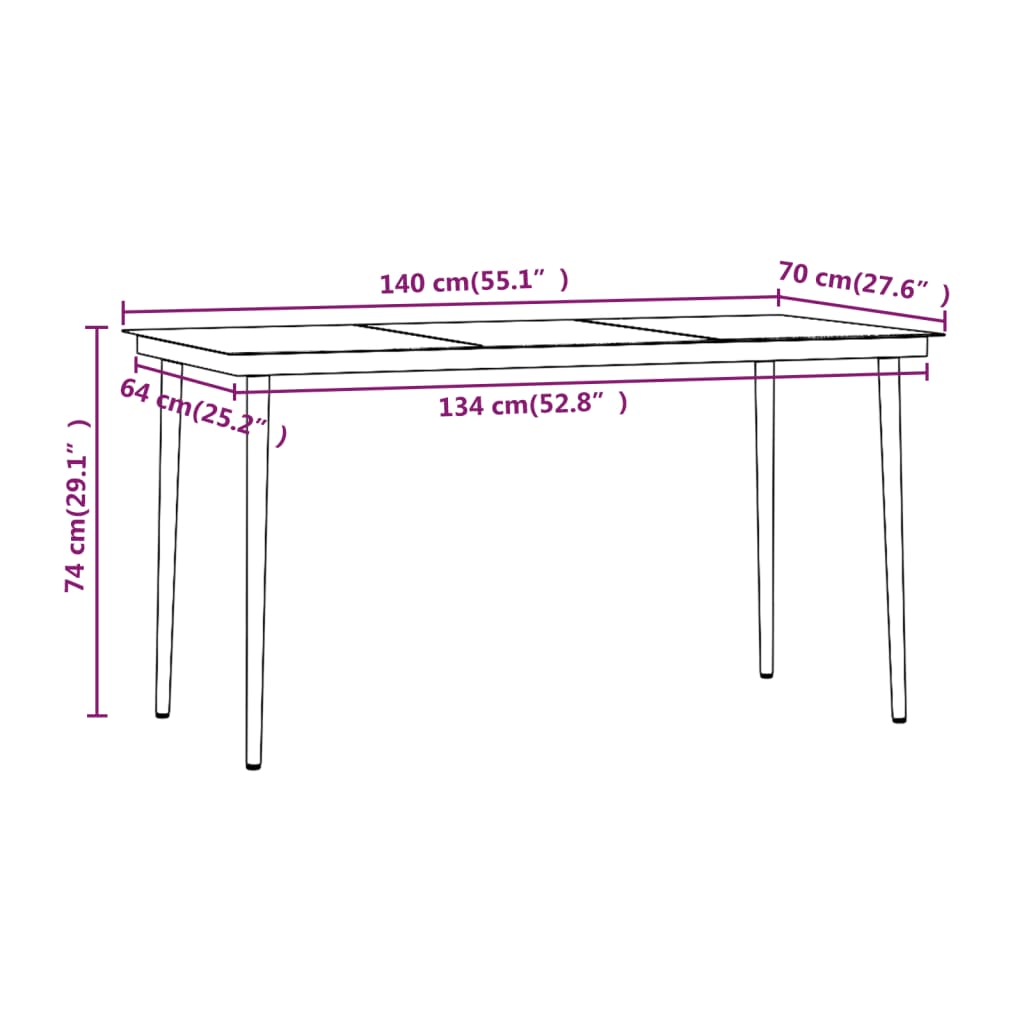 vidaXL Ensemble à manger de jardin avec coussins 5 pcs Noir