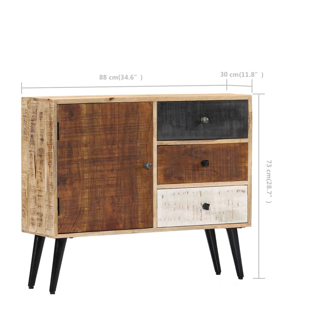 vidaXL Buffet 88x30x73 cm Bois de manguier massif