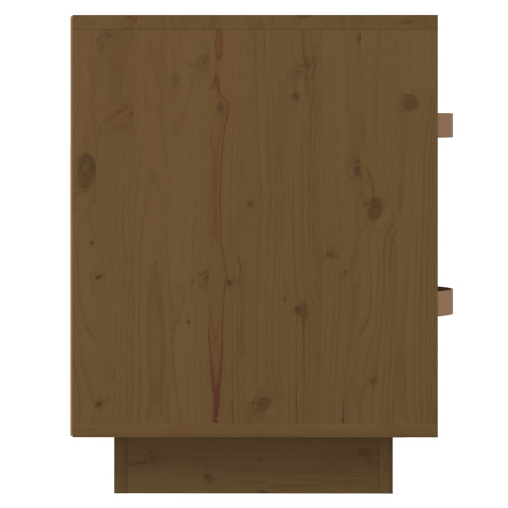 vidaXL Table de chevet Marron miel 40x34x45 cm Bois de pin massif
