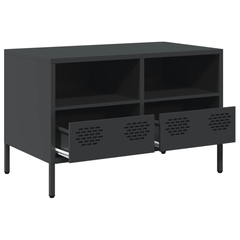 vidaXL Meuble TV noir 68x39x43,5 cm acier laminé à froid