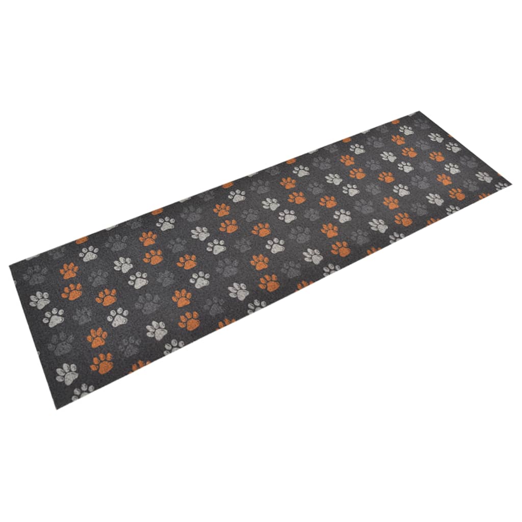 vidaXL Tapis de cuisine lavable impression de pattes 60x180 cm velours