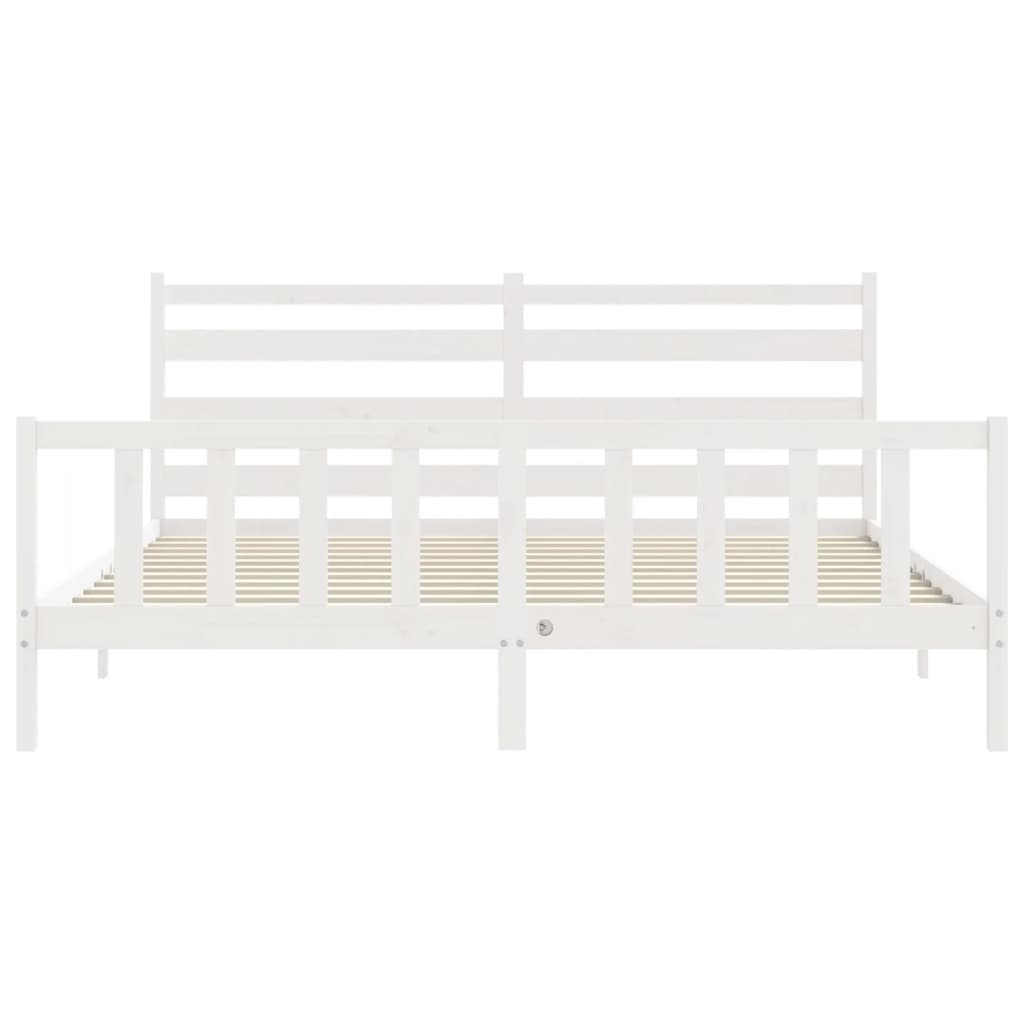 vidaXL Cadre de lit sans matelas blanc bois de pin massif