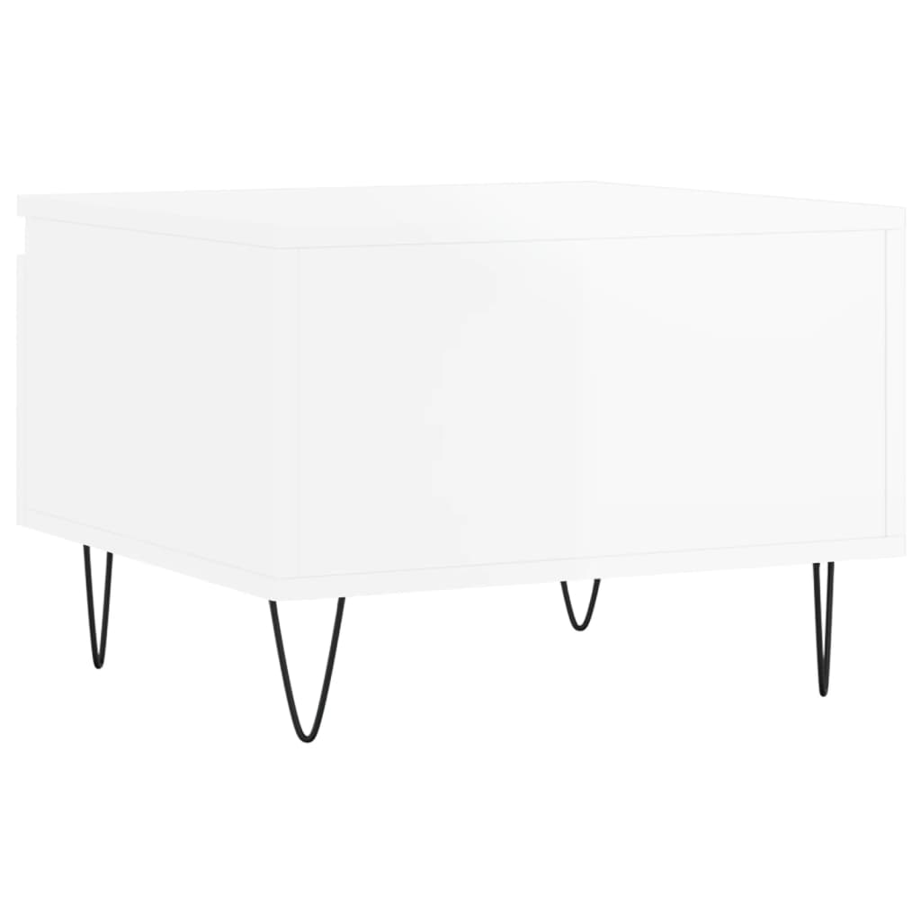 vidaXL Tables basses 2 pcs blanc brillant 50x46x35cm bois d'ingénierie