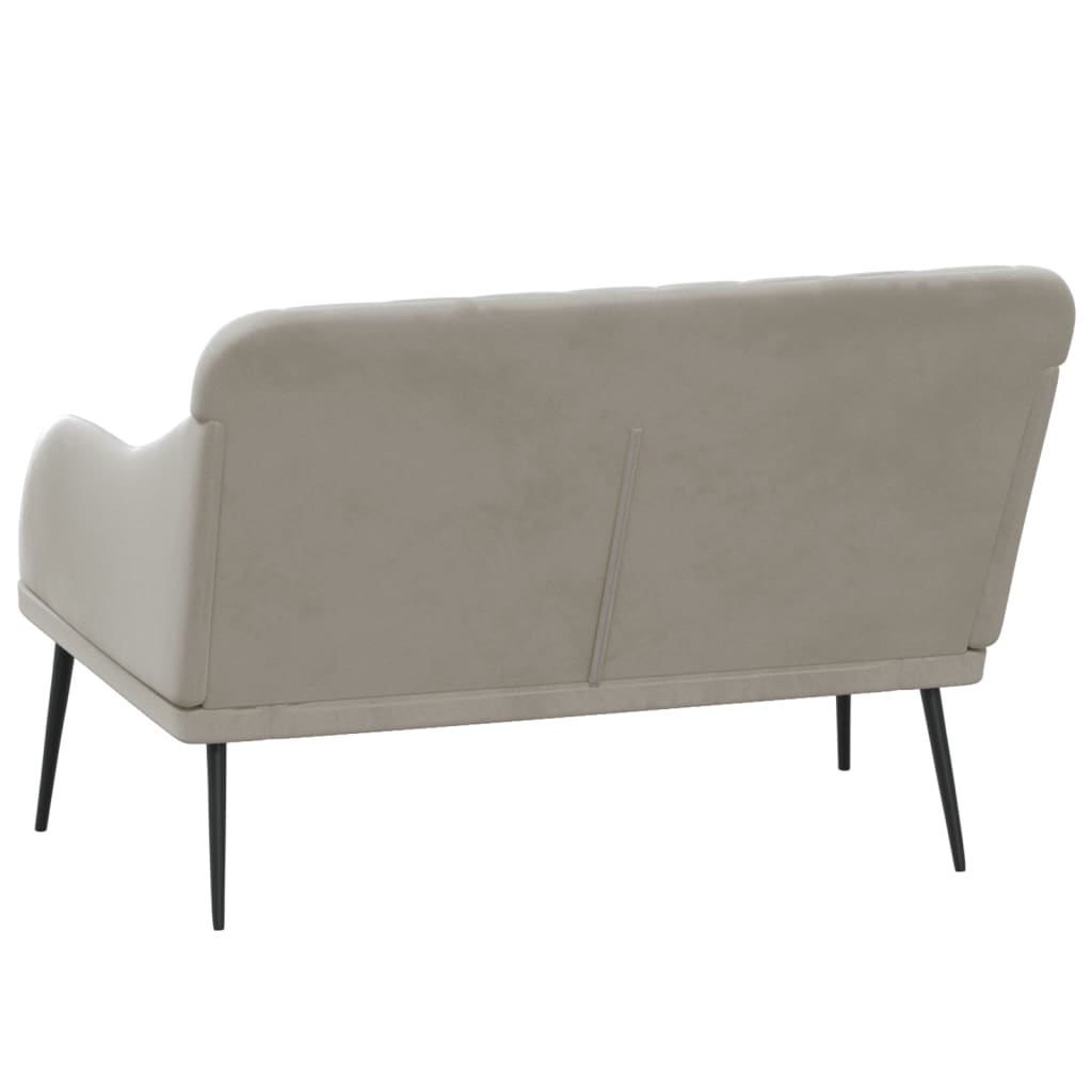 vidaXL Banc Gris clair 110x76x80 cm Velours