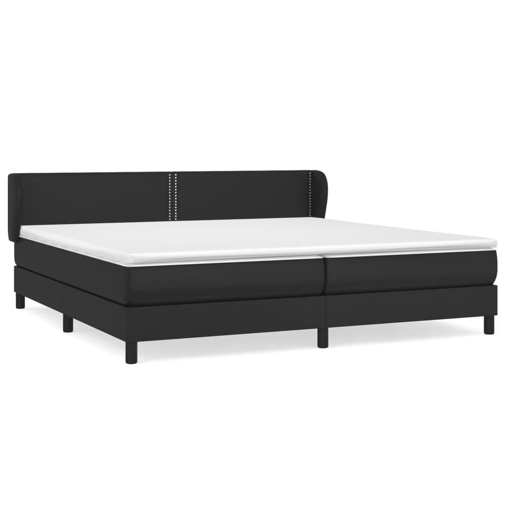 vidaXL Sommier à lattes de lit avec matelas Noir 200x200 cm Similicuir