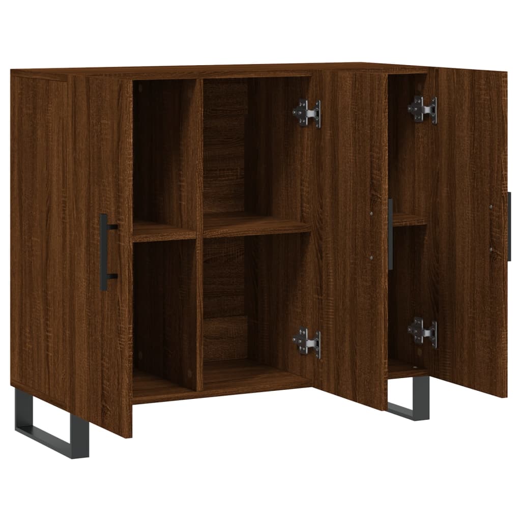 vidaXL Buffet chêne marron 90x34x80 cm bois d'ingénierie