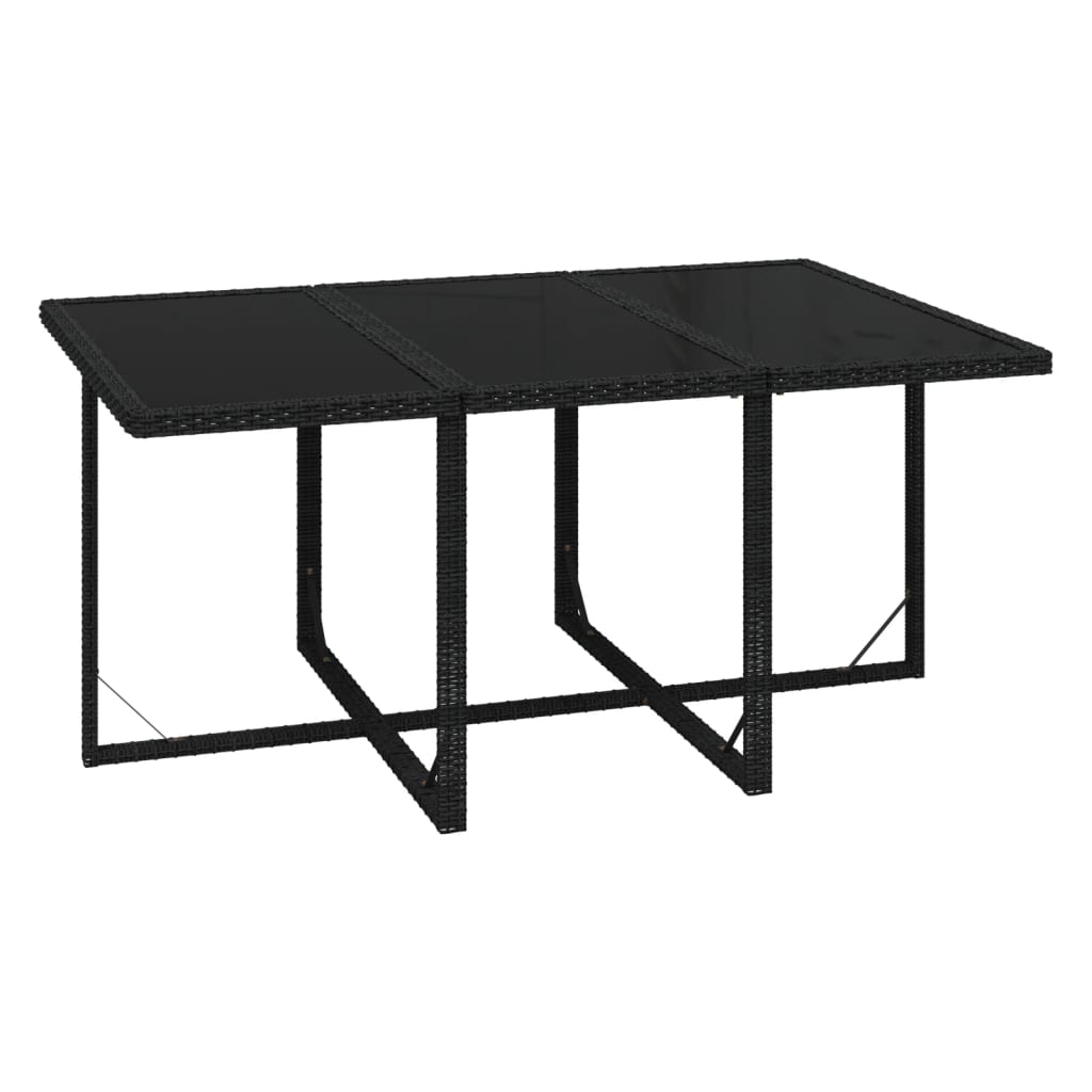 vidaXL Mobilier à dîner de jardin et coussins 7pcs Résine tressée Noir