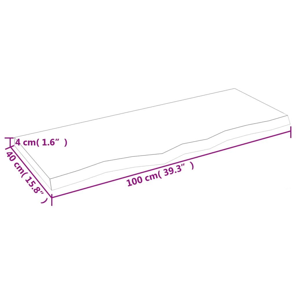 vidaXL Dessus de table marron foncé bois chêne massif traité