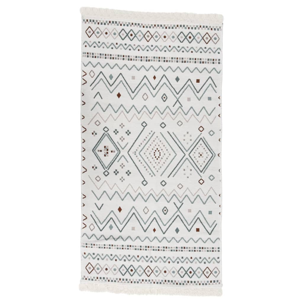 vidaXL Tapis Beige et bleu 160x230 cm Coton