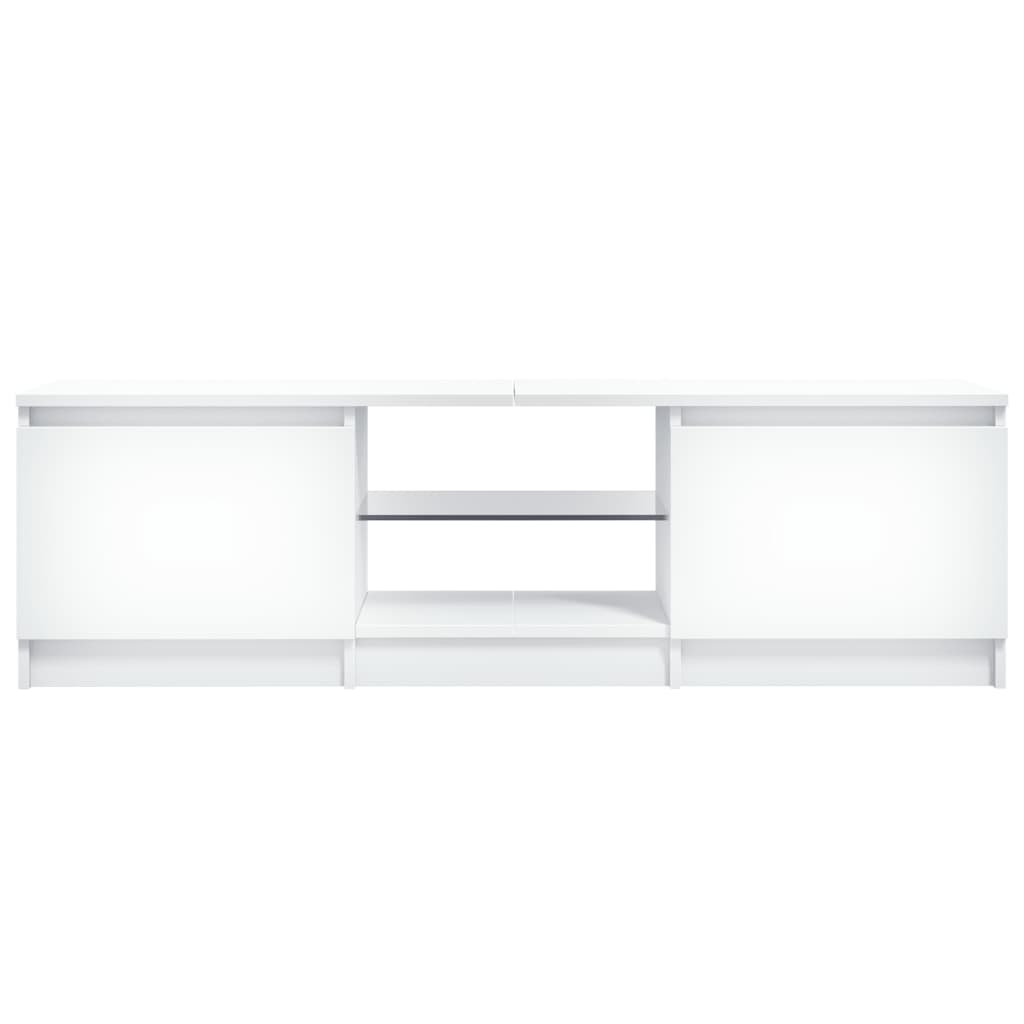 vidaXL Meuble TV avec lumières LED Blanc 120x30x35,5 cm