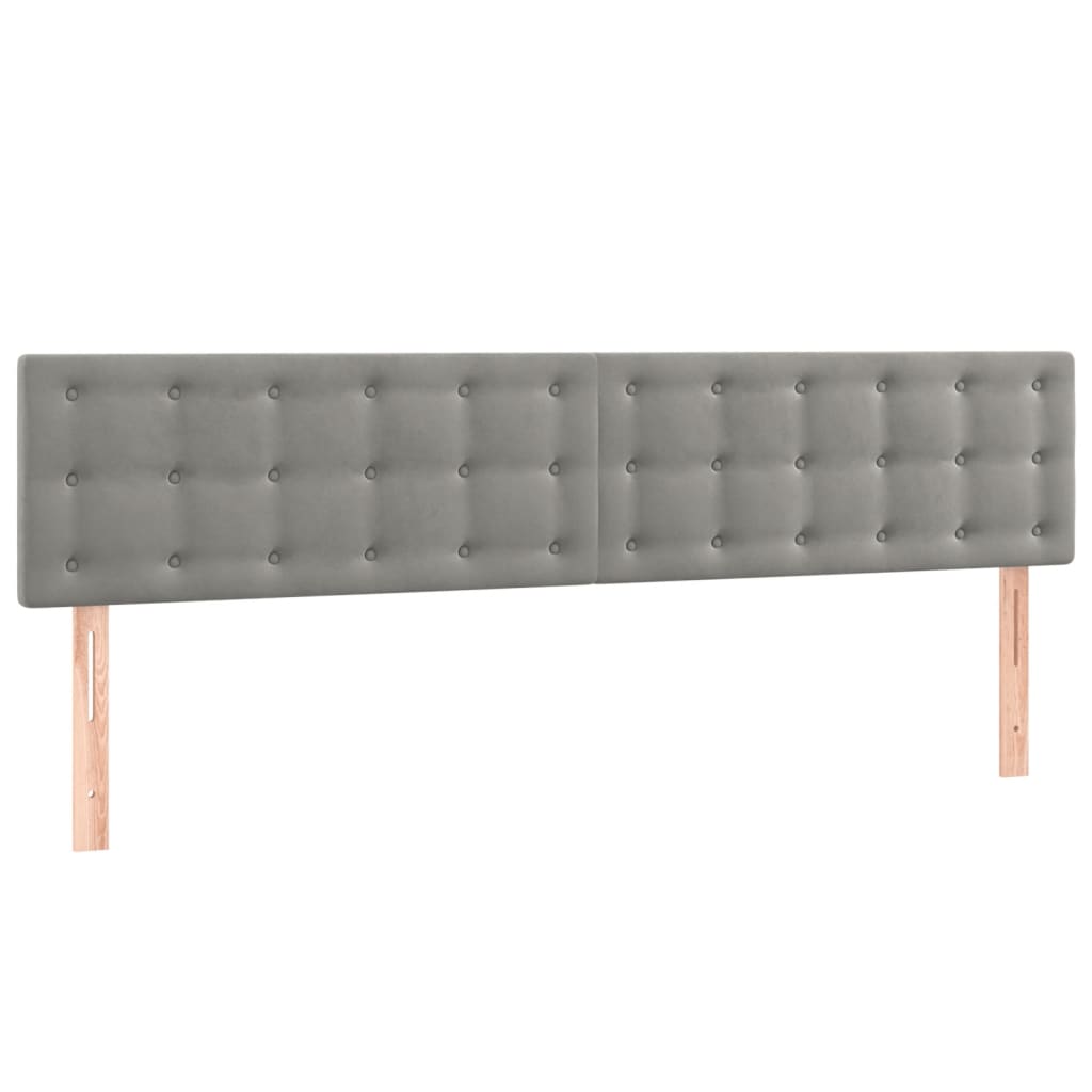 vidaXL Tête de lit à LED Gris clair 200x5x78/88 cm Velours