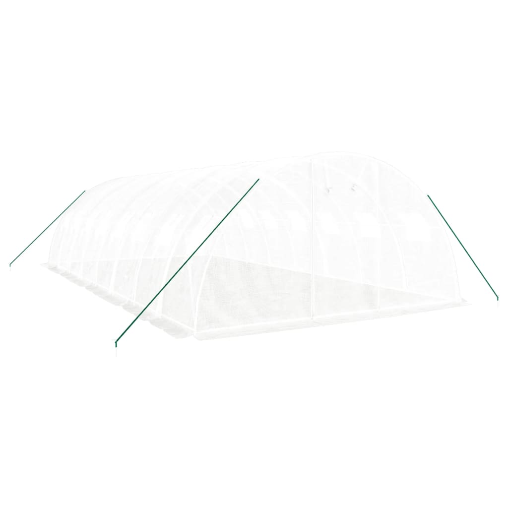 vidaXL Serre avec cadre en acier blanc 32 m² 8x4x2 m