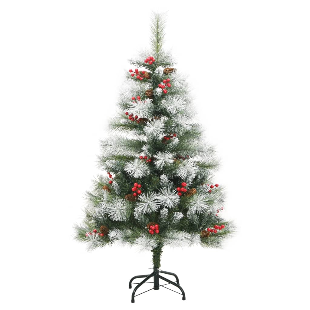 vidaXL Sapin de Noël artificiel avec pommes de pin et baies 120 cm