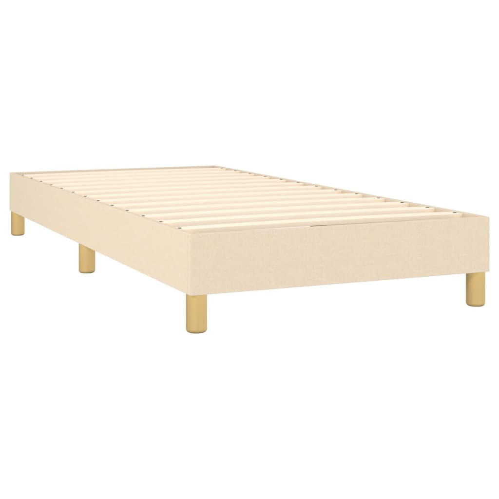 vidaXL Sommier à lattes de lit et matelas Crème 90x190 cm Tissu