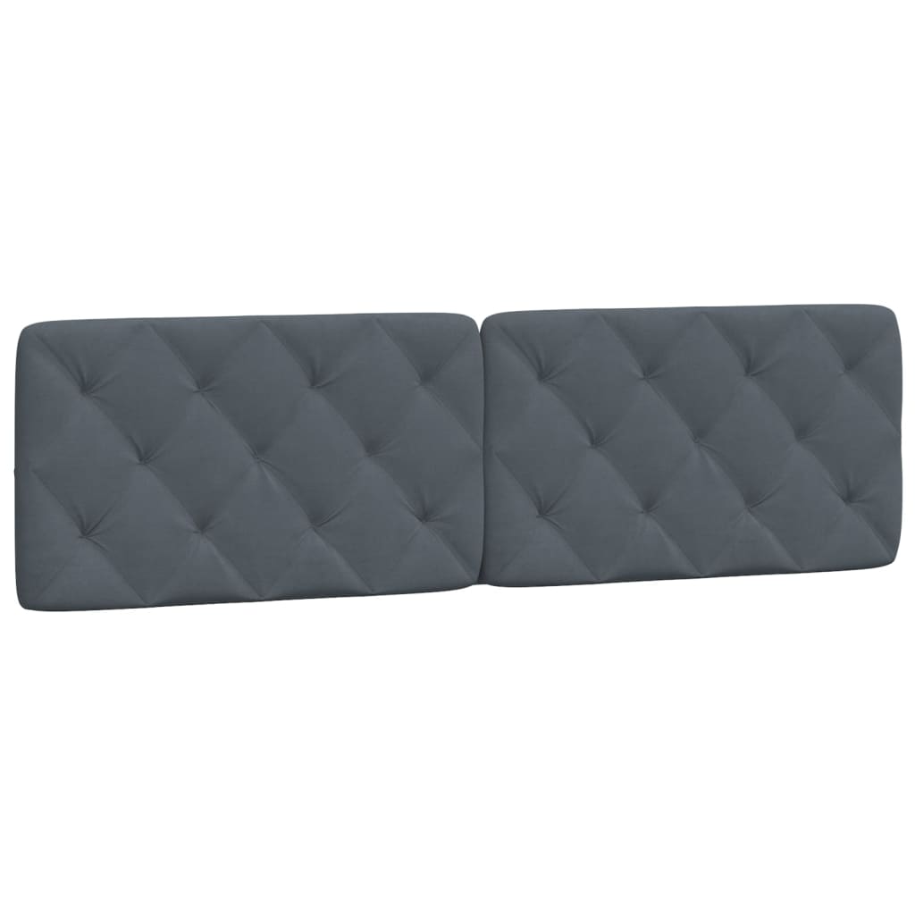 vidaXL Coussin de tête de lit gris foncé 180 cm velours