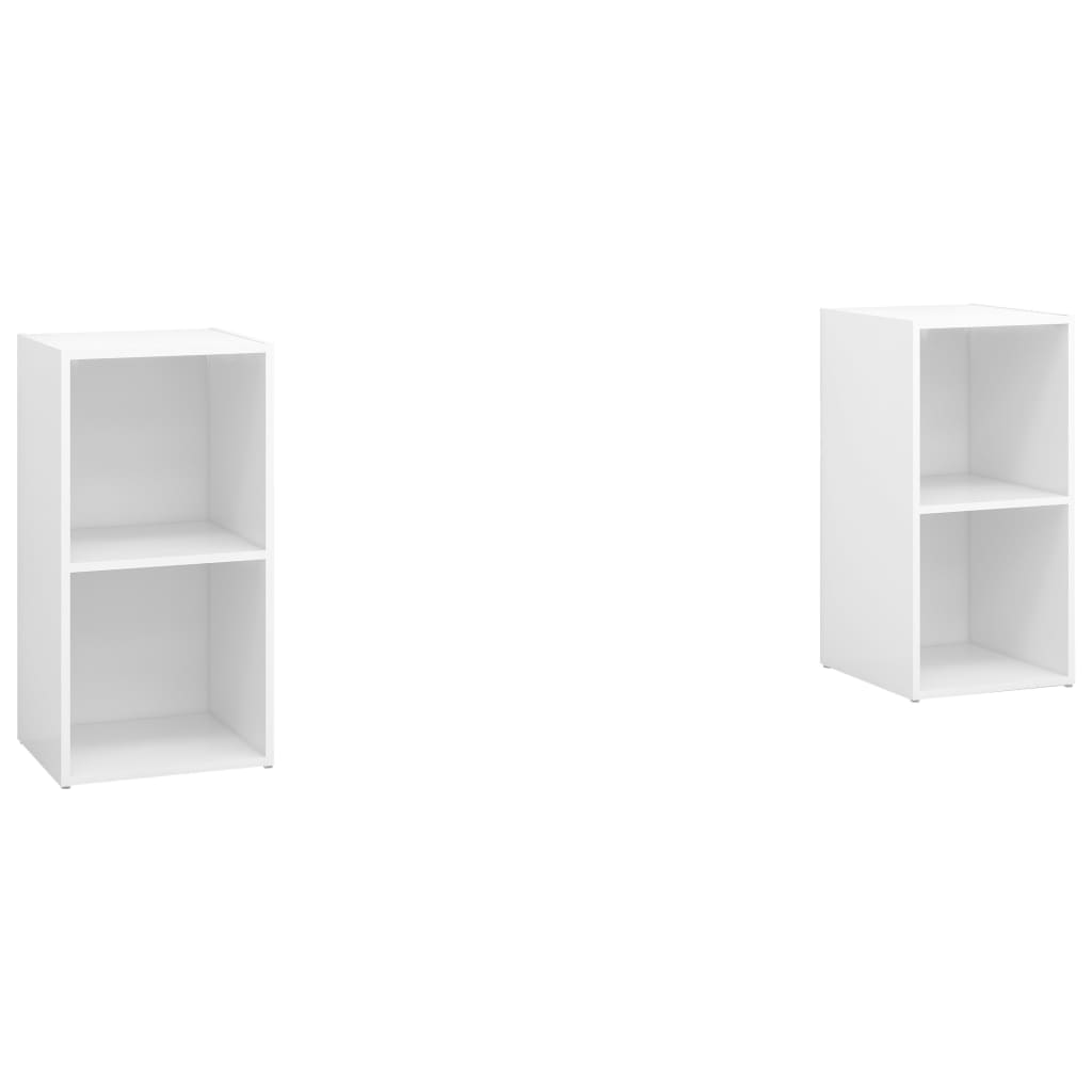 vidaXL Meubles TV 2 pcs Blanc brillant 72x35x36,5 cm Bois d'ingénierie