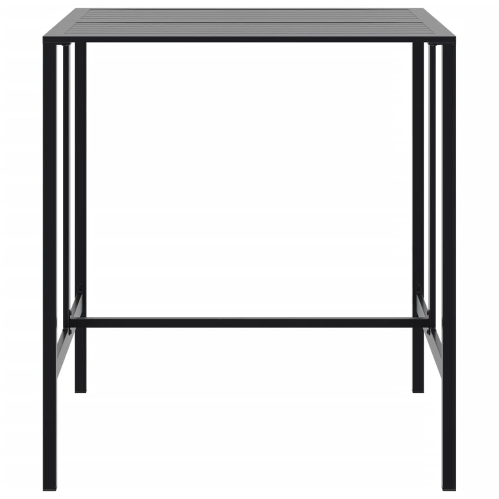 vidaXL Table de bar noir 100x100x110 cm acier enduit de poudre