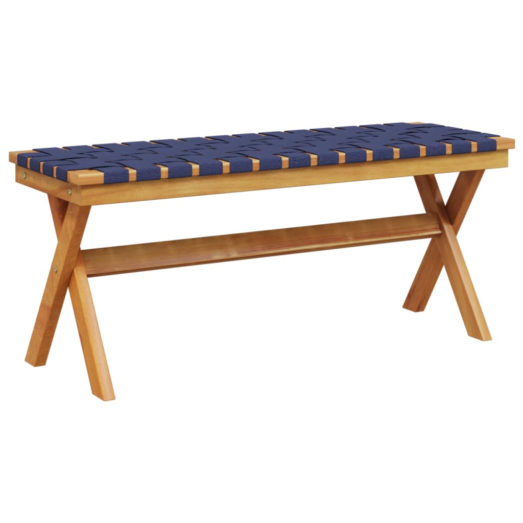 vidaXL Banc de jardin bleu foncé bois massif d'acacia et tissu