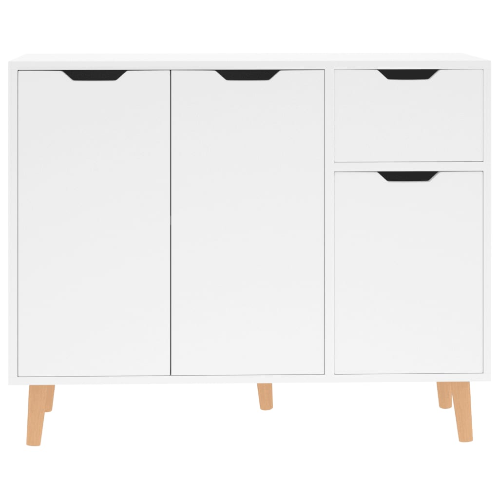 vidaXL Buffet blanc brillant 90x30x72 cm bois d'ingénierie