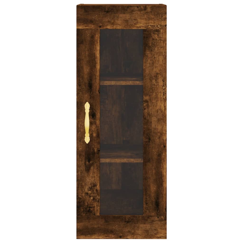 vidaXL Buffet haut Chêne fumé 34,5x34x180 cm Bois d'ingénierie