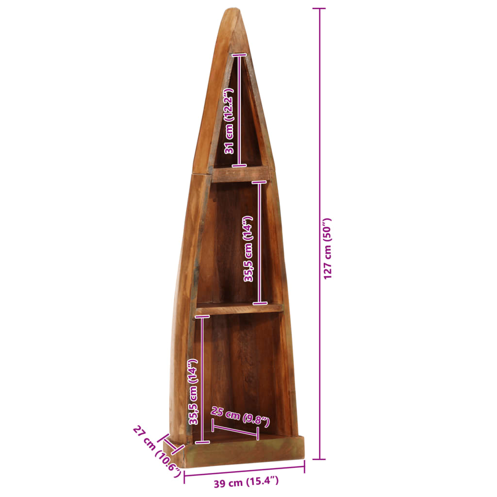 vidaXL Armoire en forme de bateau bois massif de récupération