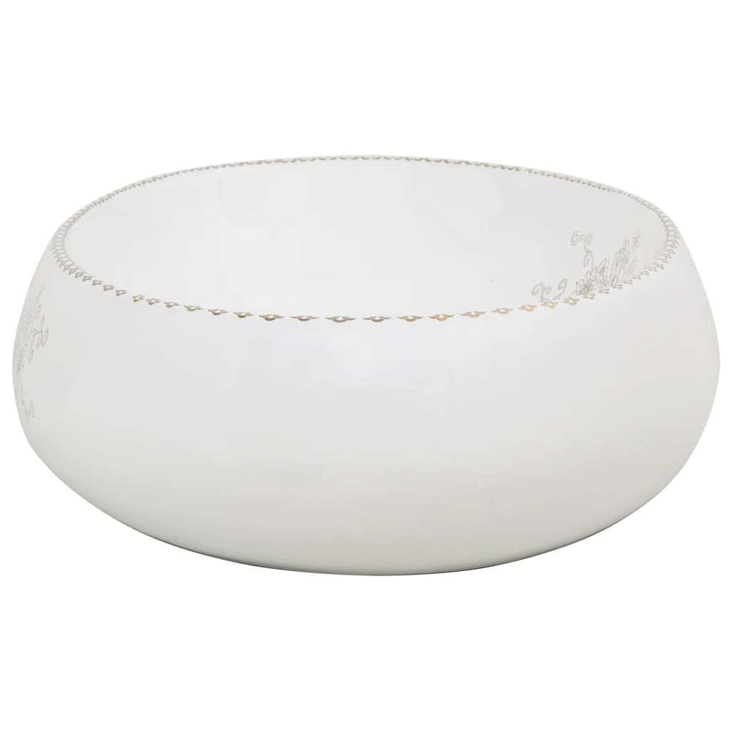 vidaXL Vasque à poser blanc ovale 59x40x15 cm céramique