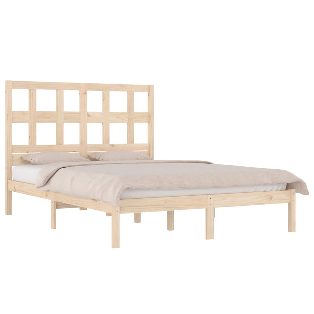 vidaXL Cadre de lit bois de pin massif 135x190 cm double