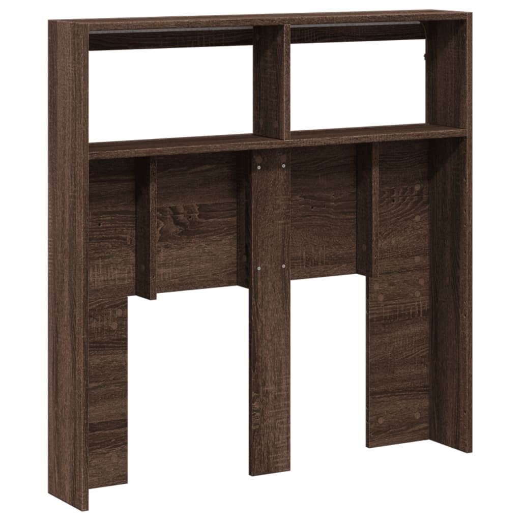 vidaXL Armoire tête de lit avec LED chêne marron 100x17x102 cm