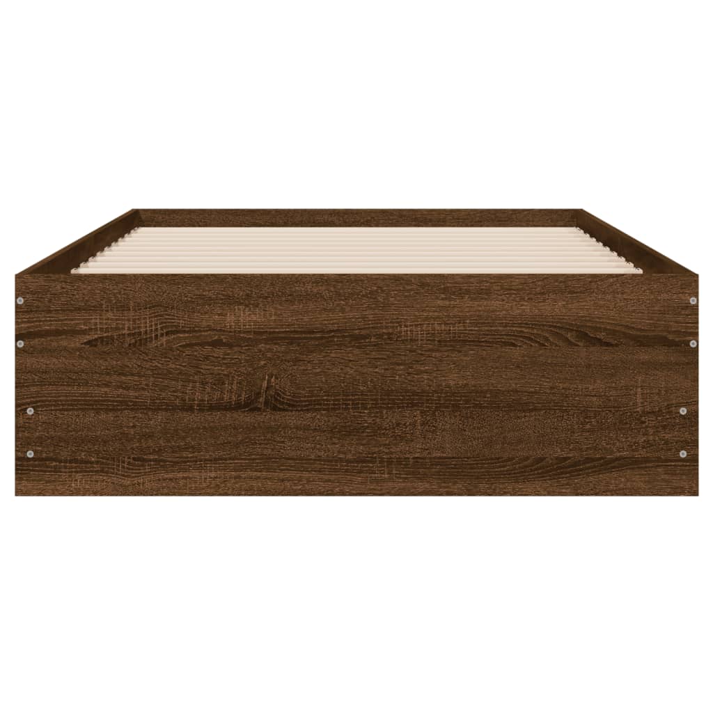 vidaXL Cadre de lit avec tiroirs sans matelas chêne marron 90x190 cm