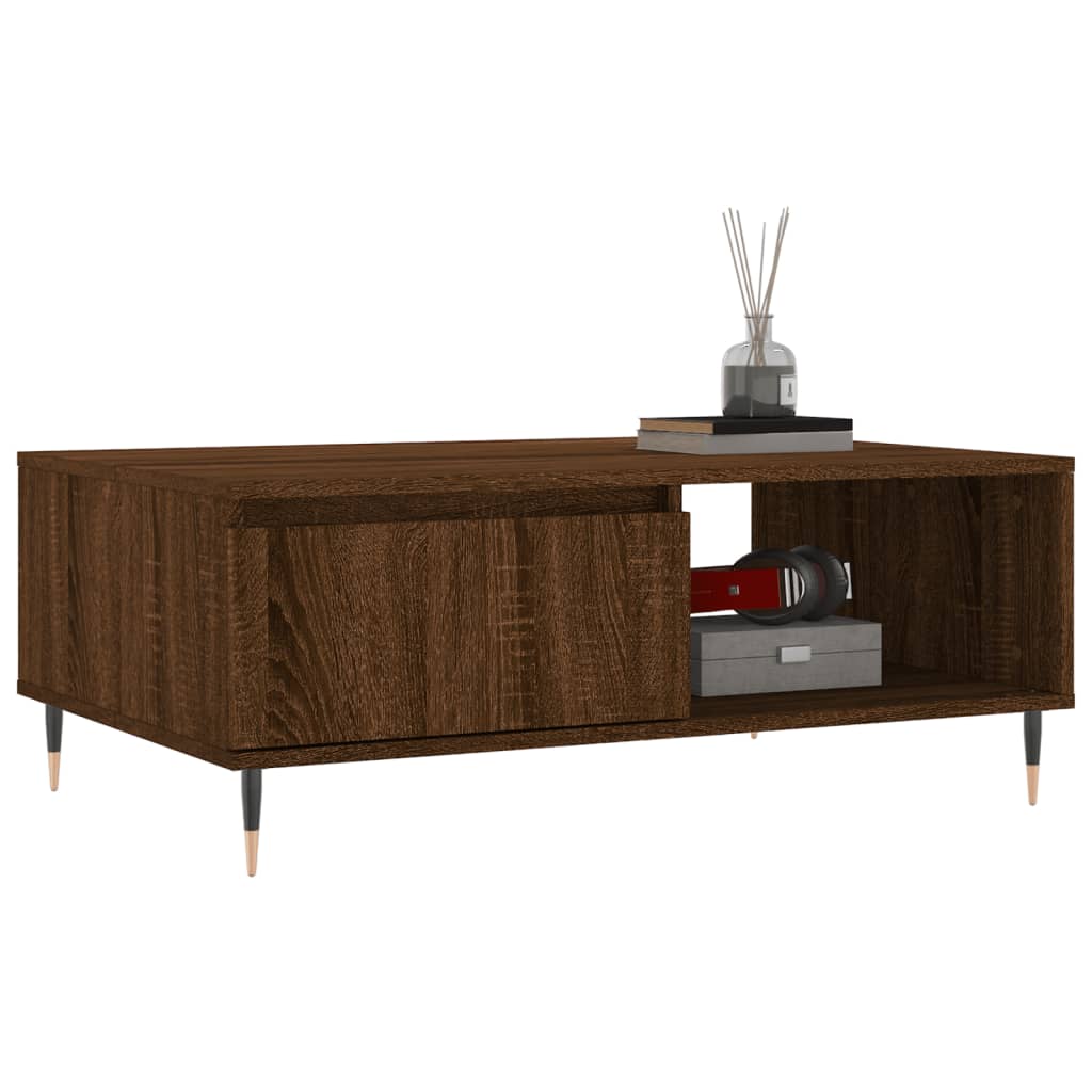 vidaXL Table basse chêne marron 90x60x35 cm bois d'ingénierie