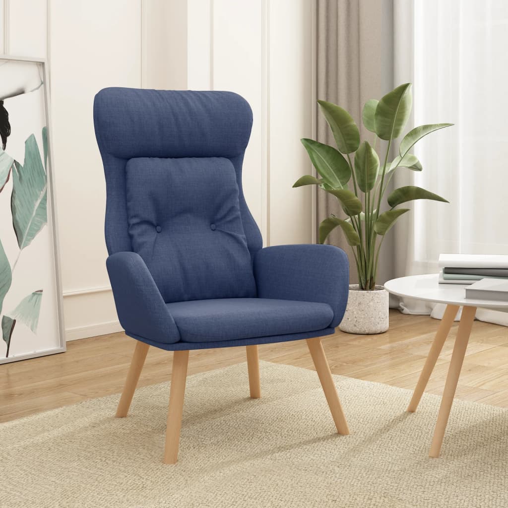 vidaXL Chaise de relaxation Bleu Tissu