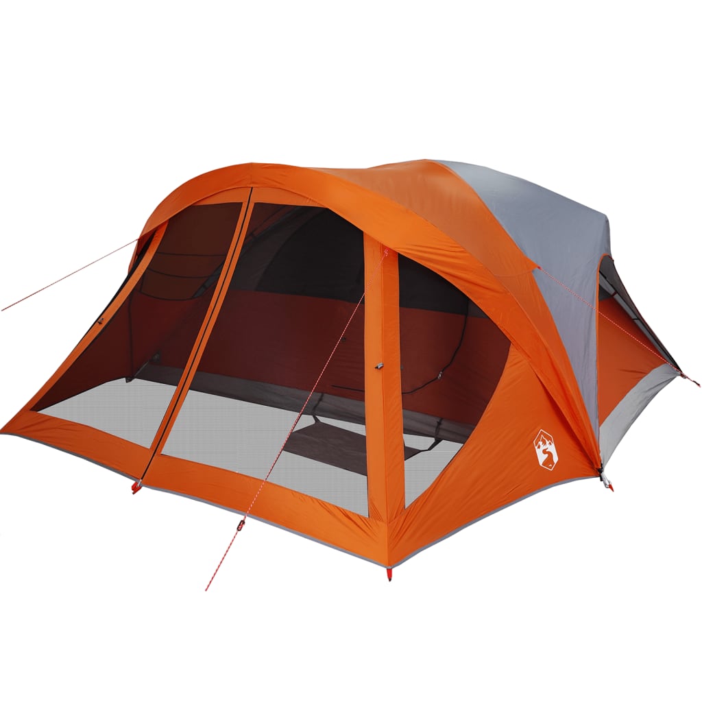 vidaXL Tente de cabine familiale 6 personnes gris orange imperméable