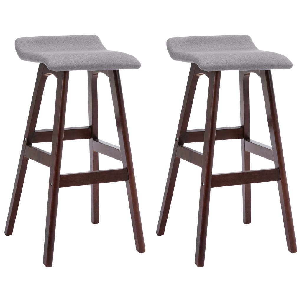 vidaXL Tabourets de bar lot de 2 gris clair tissu