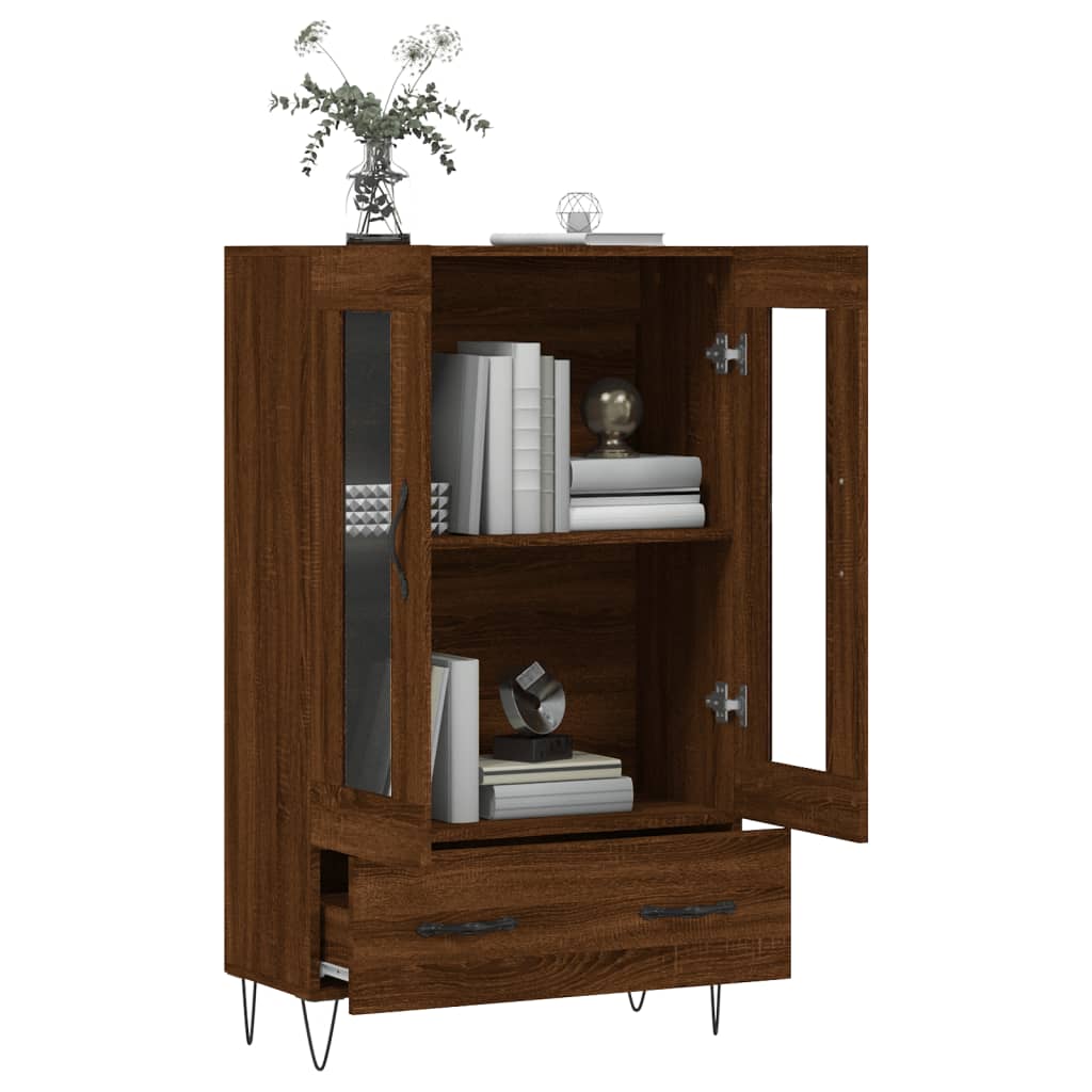 vidaXL Buffet haut chêne marron 69,5x31x115 cm bois d'ingénierie