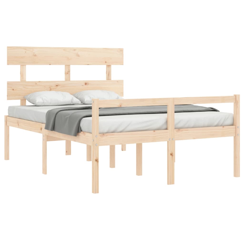 vidaXL Lit pour personne âgée et tête de lit 140x190 cm bois massif