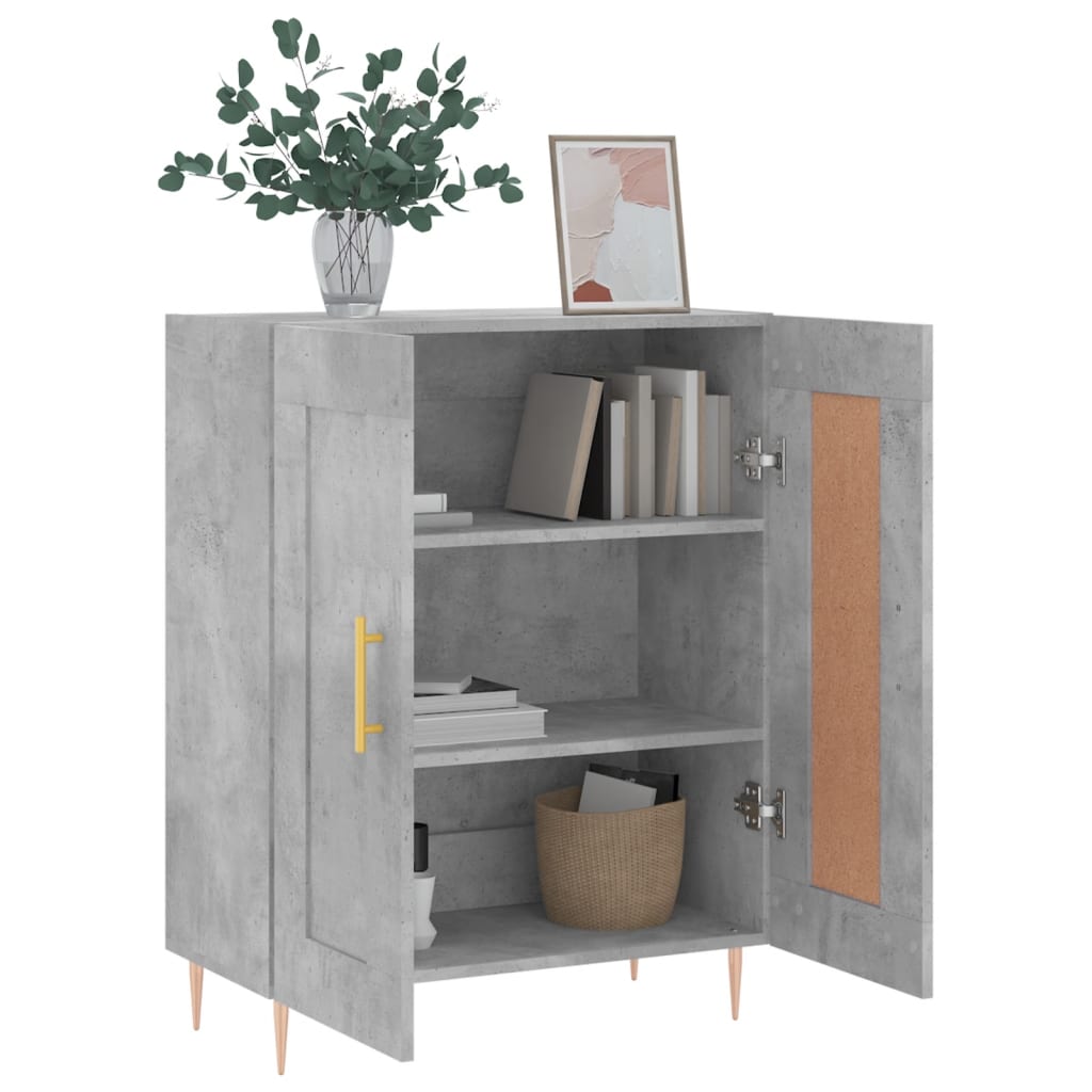 vidaXL Buffet gris béton 69,5x34x90 cm bois d'ingénierie