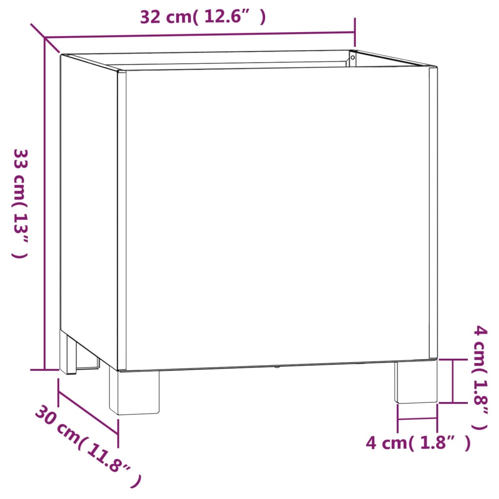 vidaXL Jardinières avec pieds 2 pcs Rouillé 32x30x33 cm Acier corten