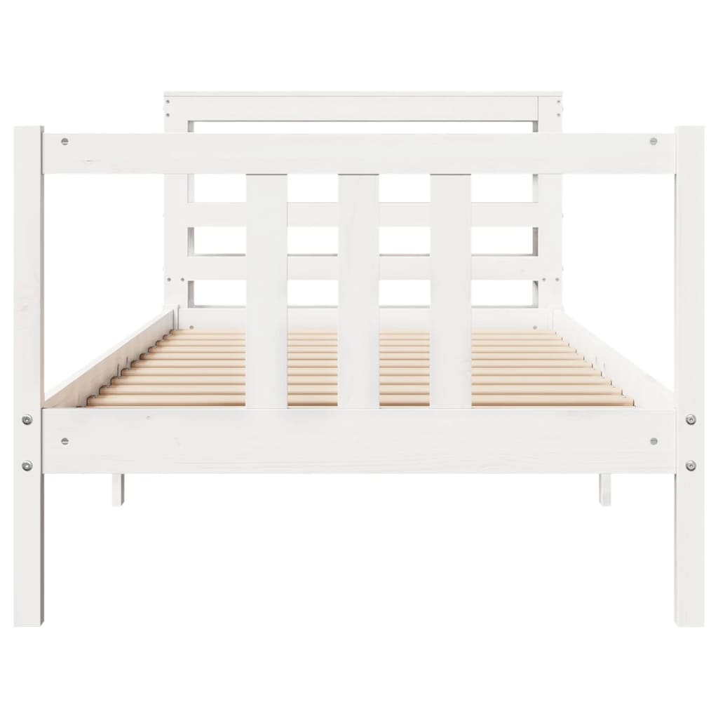 vidaXL Cadre de lit avec tête de lit sans matelas blanc 90x200 cm