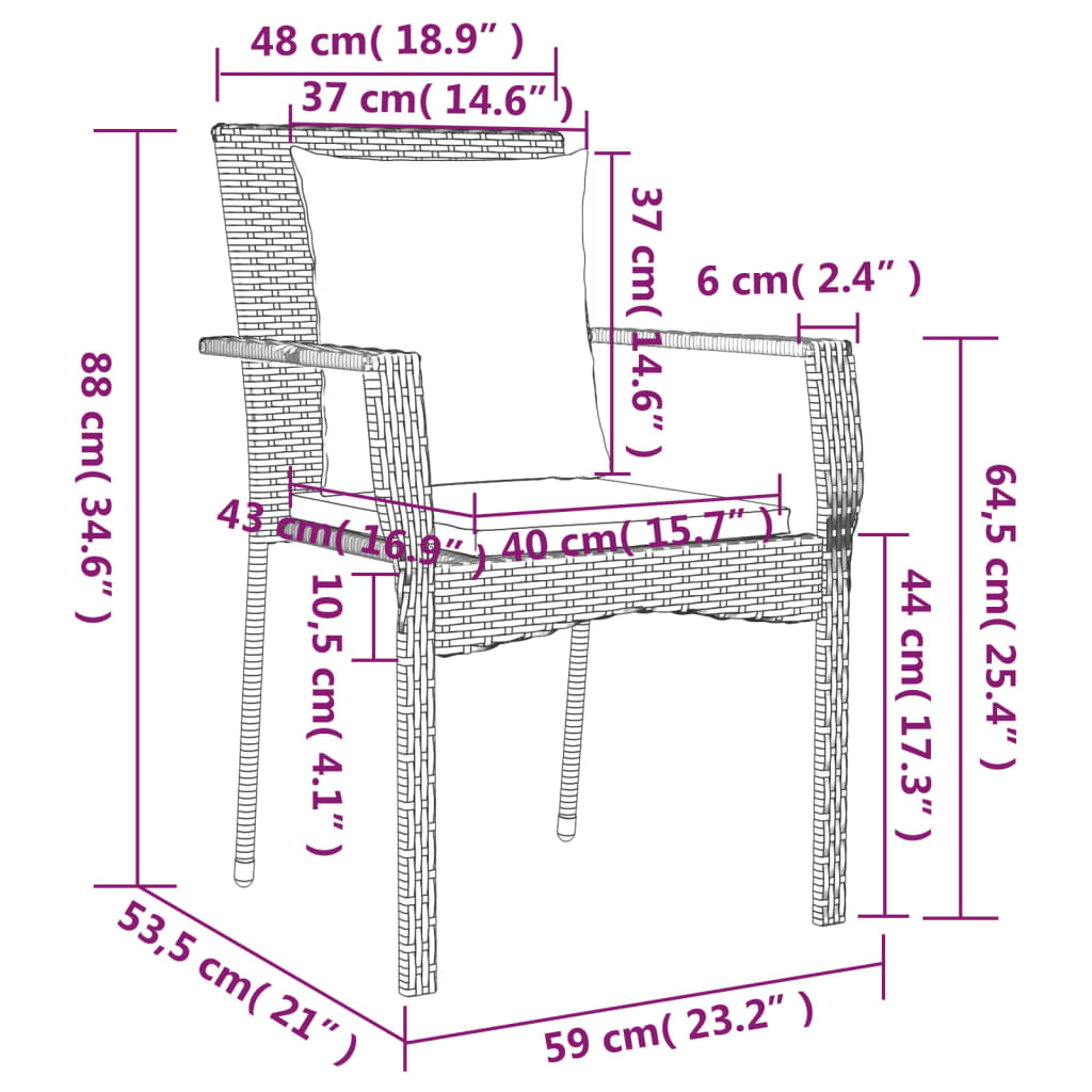 vidaXL Ensemble à manger de jardin coussins 5 pcs noir et gris