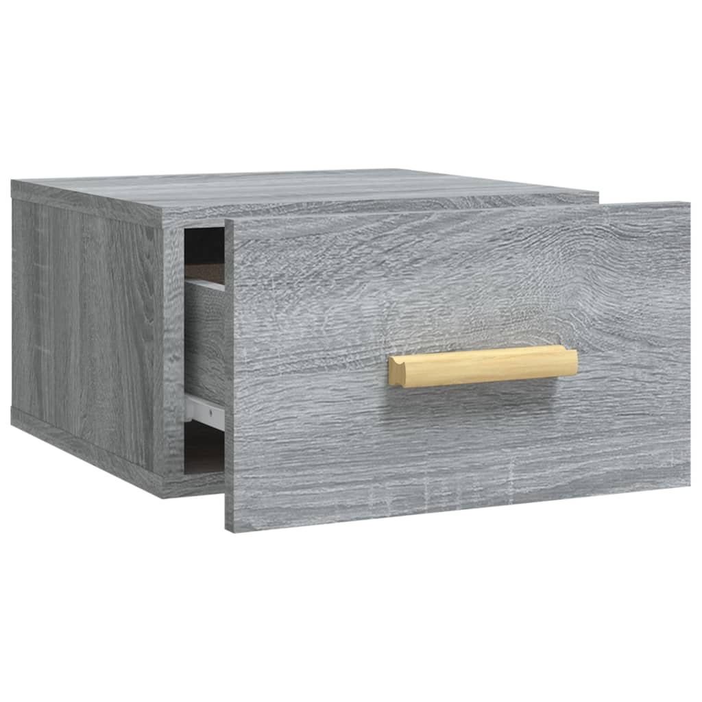 vidaXL Tables de chevet murales 2 pcs sonoma gris 35x35x20 cm