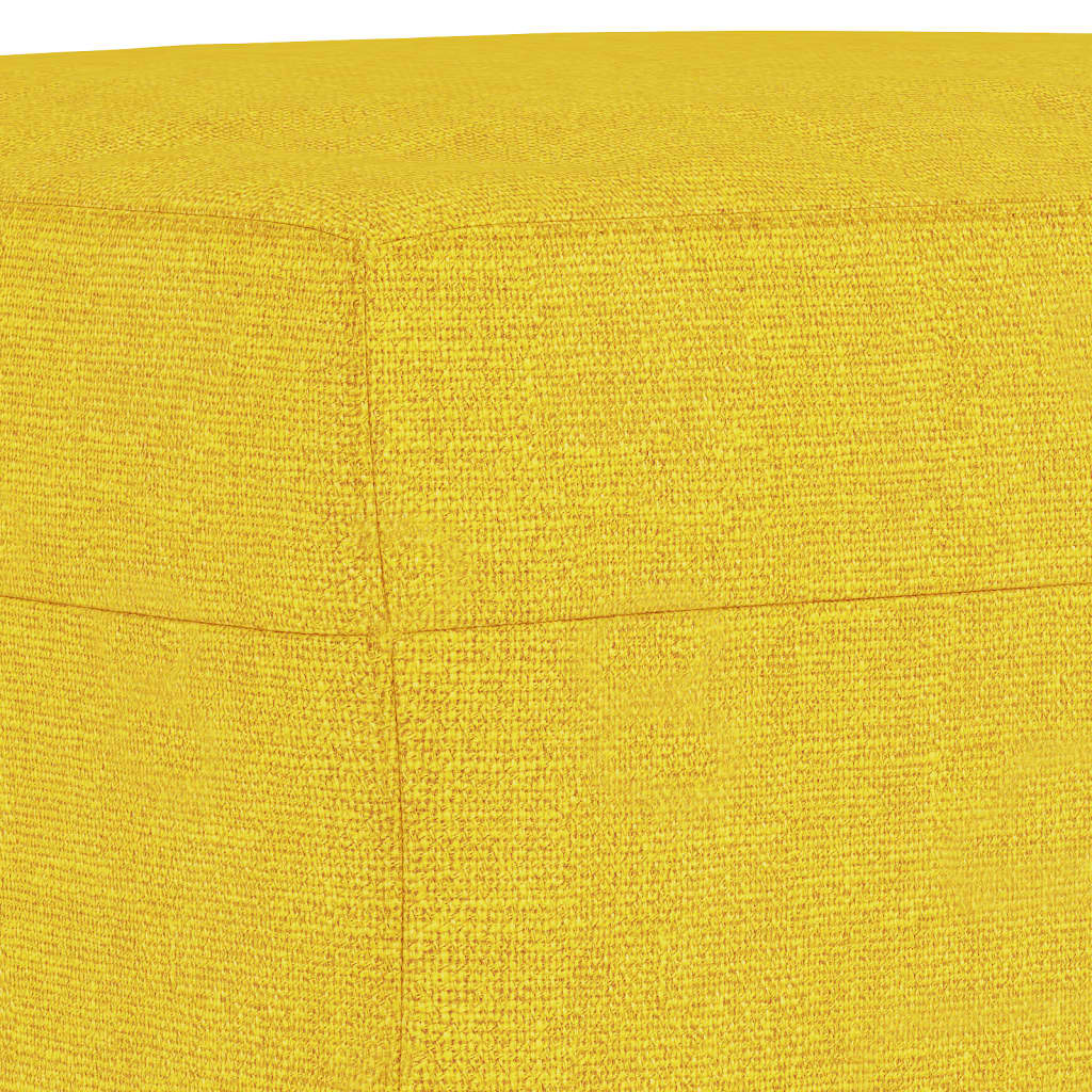 vidaXL Ensemble de canapés 3 pcs avec coussins jaune clair tissu