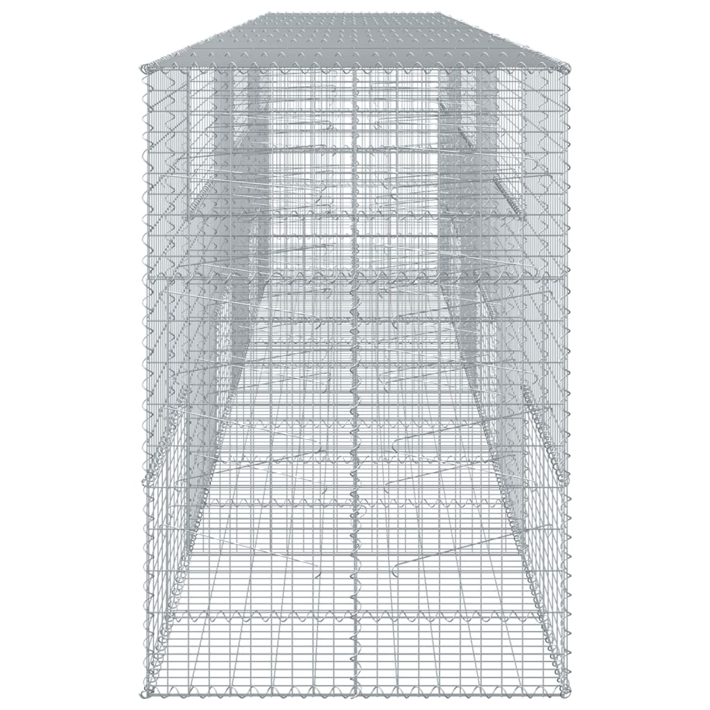 vidaXL Panier gabion avec couvercle 600x100x150 cm fer galvanisé