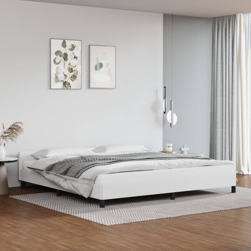 vidaXL Cadre de lit avec tête de lit sans matelas blanc 200x200 cm