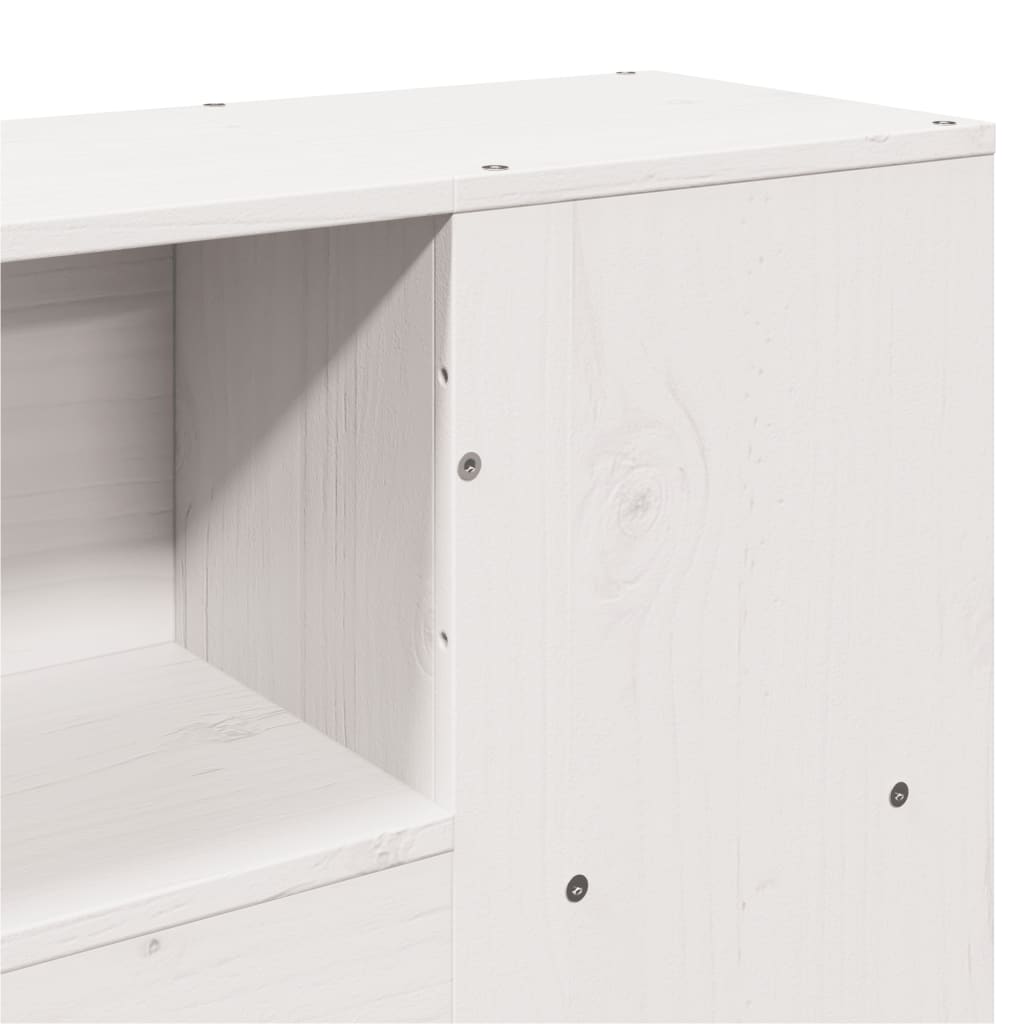 vidaXL Lit bibliothèque sans matelas blanc 120x190 cm bois pin massif